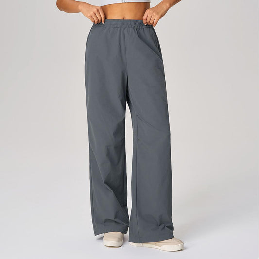 Spring Summer Ankle Tied Wide Leg Casual Pants Cuffless Pants Quick Drying Breathable Fitness Yoga Pants Sports Trousers for Women - Iyanka