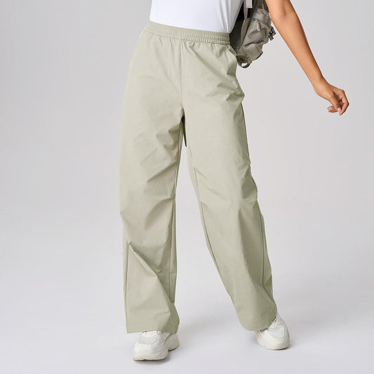 Spring Summer Ankle Tied Wide Leg Casual Pants Cuffless Pants Quick Drying Breathable Fitness Yoga Pants Sports Trousers for Women - Iyanka