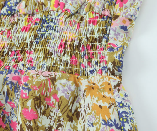 Women Backless Women Floral Tie Neck Dress