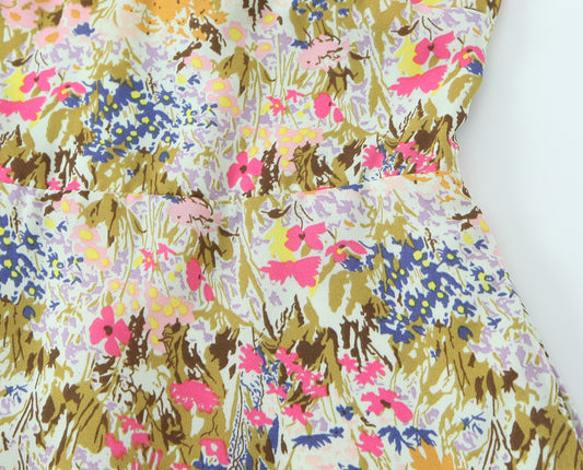 Women Backless Women Floral Tie Neck Dress