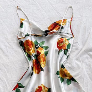 Summer Dacron Camisole Sleeveless Dress Sexy Printed Backless Slip Dress Nightdress - Iyanka