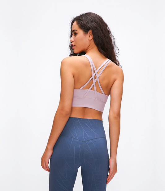 Spring Summer Classic Shockproof Sports Underwear Women Criss Cross Beauty Back Push up Running Yoga Workout Bra - Iyanka