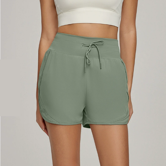 Anti Exposure Faux Two Piece Fitness Shorts Women High Waist Slimming Yoga Shorts Loose Casual Sports Shorts - Iyanka