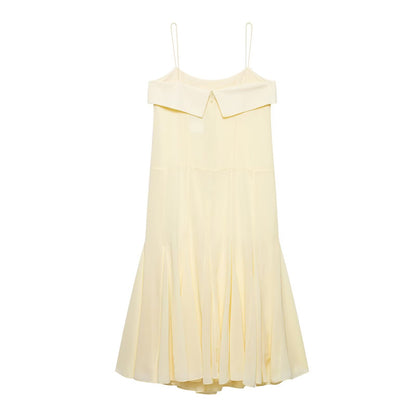 Summer Simple Graceful Chiffon Suspender Dress Sleeveless Dress