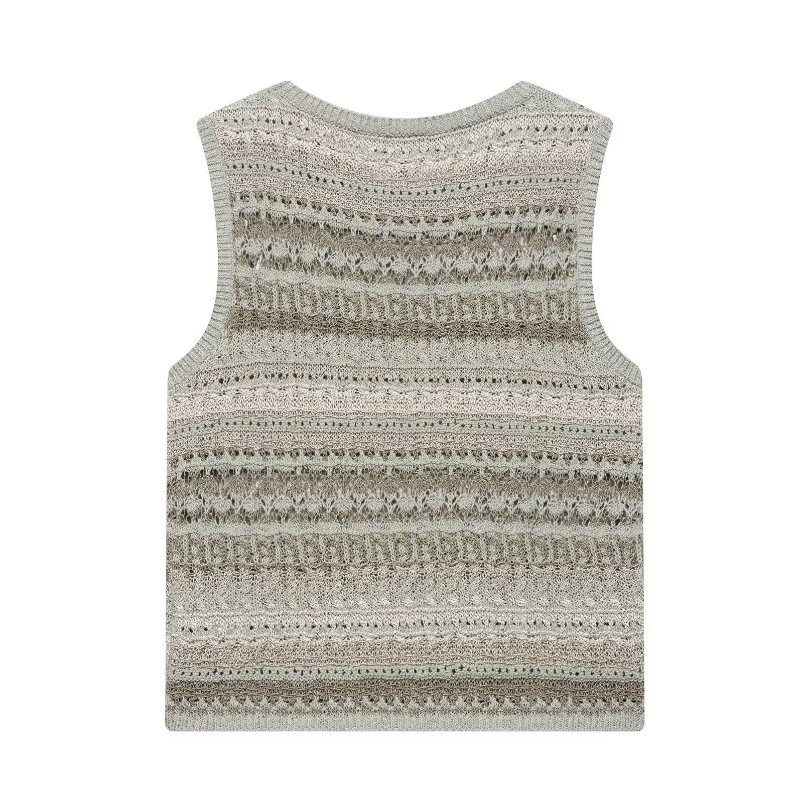 Spring Summer Women Casual round Neck Sleeveless Texture Sweater Women - Iyanka