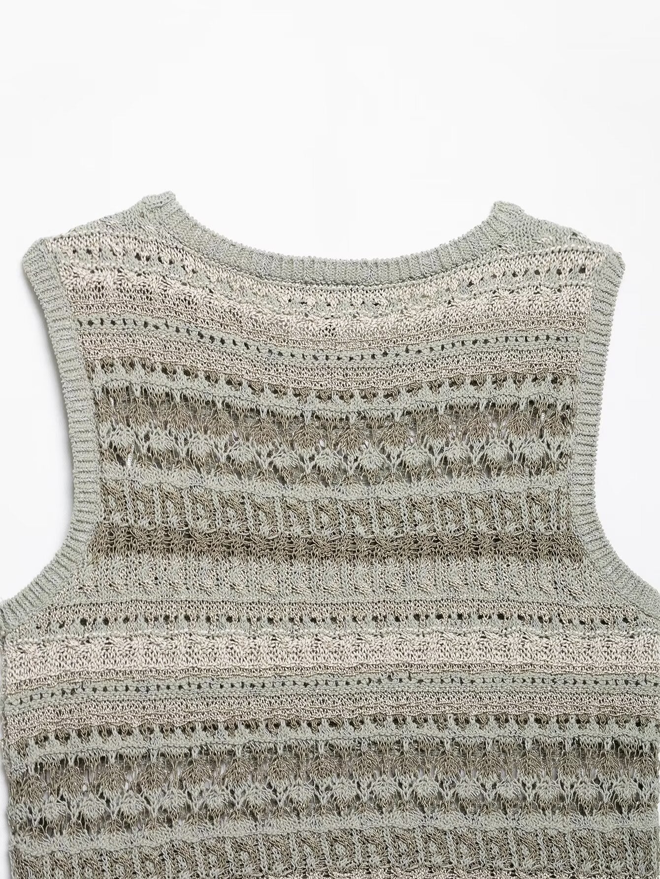 Spring Summer Women Casual round Neck Sleeveless Texture Sweater Women - Iyanka