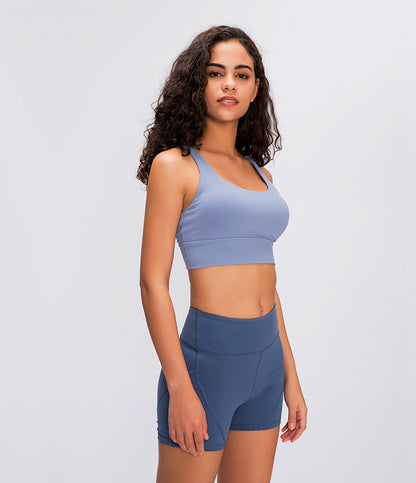 Spring Summer Classic Shockproof Sports Underwear Women Criss Cross Beauty Back Push up Running Yoga Workout Bra - Iyanka