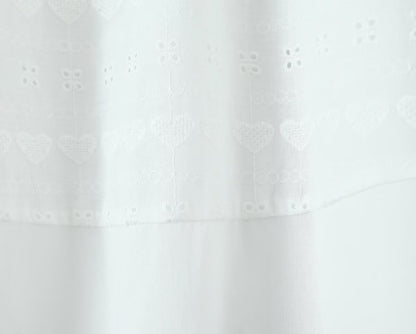 White Dress Square Collar Lace Embroidered Hollow Out Cutout Jacquard Waist Slimming Dress Women Summer A line