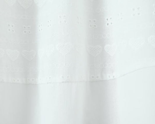 White Dress Square Collar Lace Embroidered Hollow Out Cutout Jacquard Waist Slimming Dress Women Summer A line
