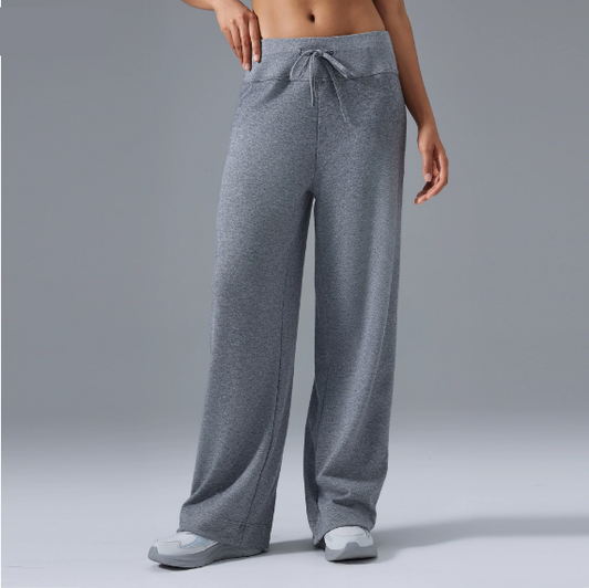 Casual Loose Wide Leg Sports Trousers Women High Waist Drawstring Drooping Slimming Fitness Pilates Yoga Pants - Iyanka