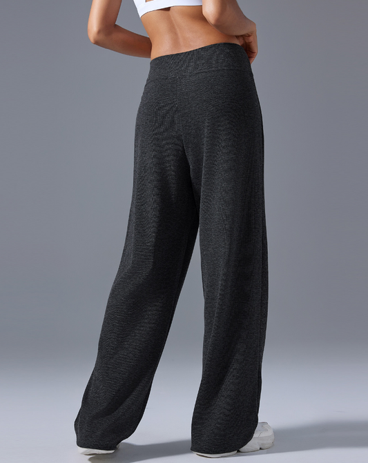 Casual Loose Wide Leg Sports Trousers Women High Waist Drawstring Drooping Slimming Fitness Pilates Yoga Pants - Iyanka