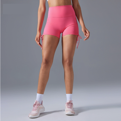 High Waist Tight Yoga Shorts Women No T Line Pleating Slimming Hip Workout Shorts Summer - Iyanka