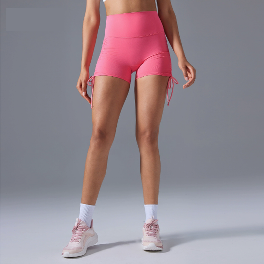 High Waist Tight Yoga Shorts Women No T Line Pleating Slimming Hip Workout Shorts Summer - Iyanka