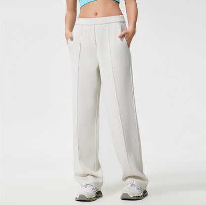 Exercise Casual Pants Women Loose Drooping Slimming Straight Pants Air Layer Nude Feel Wide Leg Pants - Iyanka