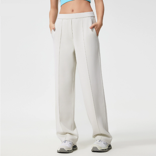 Exercise Casual Pants Women Loose Drooping Slimming Straight Pants Air Layer Nude Feel Wide Leg Pants - Iyanka