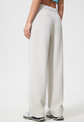 Exercise Casual Pants Women Loose Drooping Slimming Straight Pants Air Layer Nude Feel Wide Leg Pants - Iyanka
