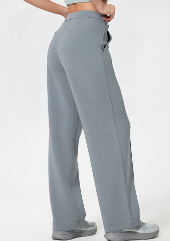 Exercise Casual Pants Women Loose Drooping Slimming Straight Pants Air Layer Nude Feel Wide Leg Pants - Iyanka