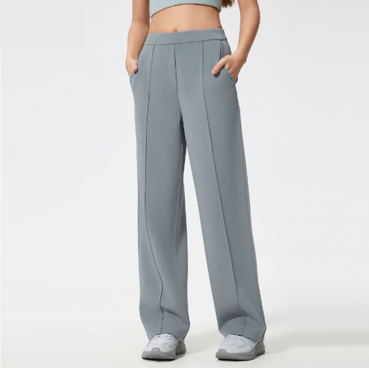 Exercise Casual Pants Women Loose Drooping Slimming Straight Pants Air Layer Nude Feel Wide Leg Pants - Iyanka