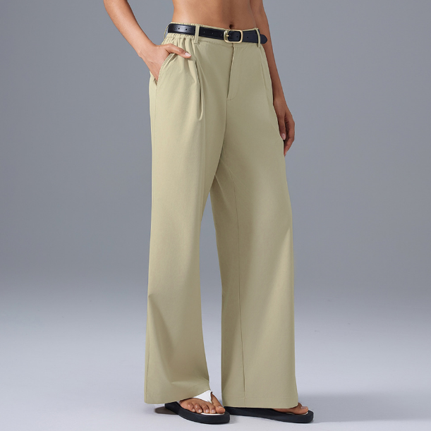 High Waist Drooping Wide Leg Pants Women Casual All Matching Commuting Figure Flattering Quick Drying Breathable Straight Leg Pants - Iyanka