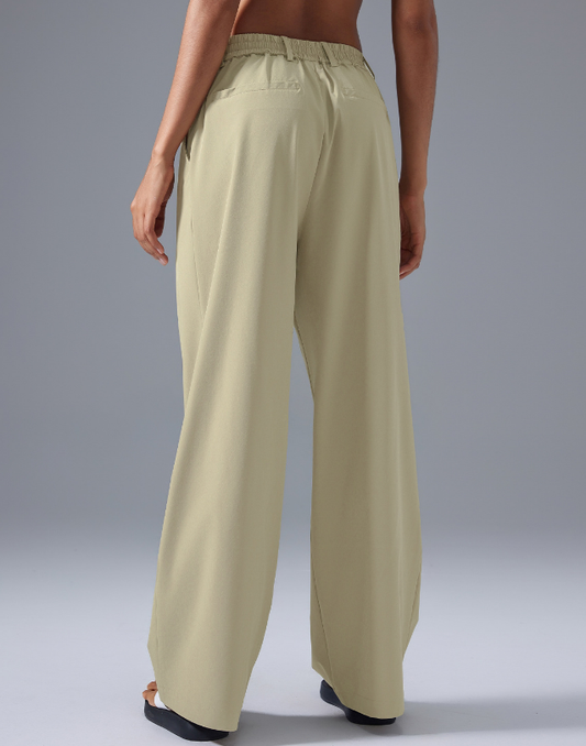 High Waist Drooping Wide Leg Pants Women Casual All Matching Commuting Figure Flattering Quick Drying Breathable Straight Leg Pants - Iyanka