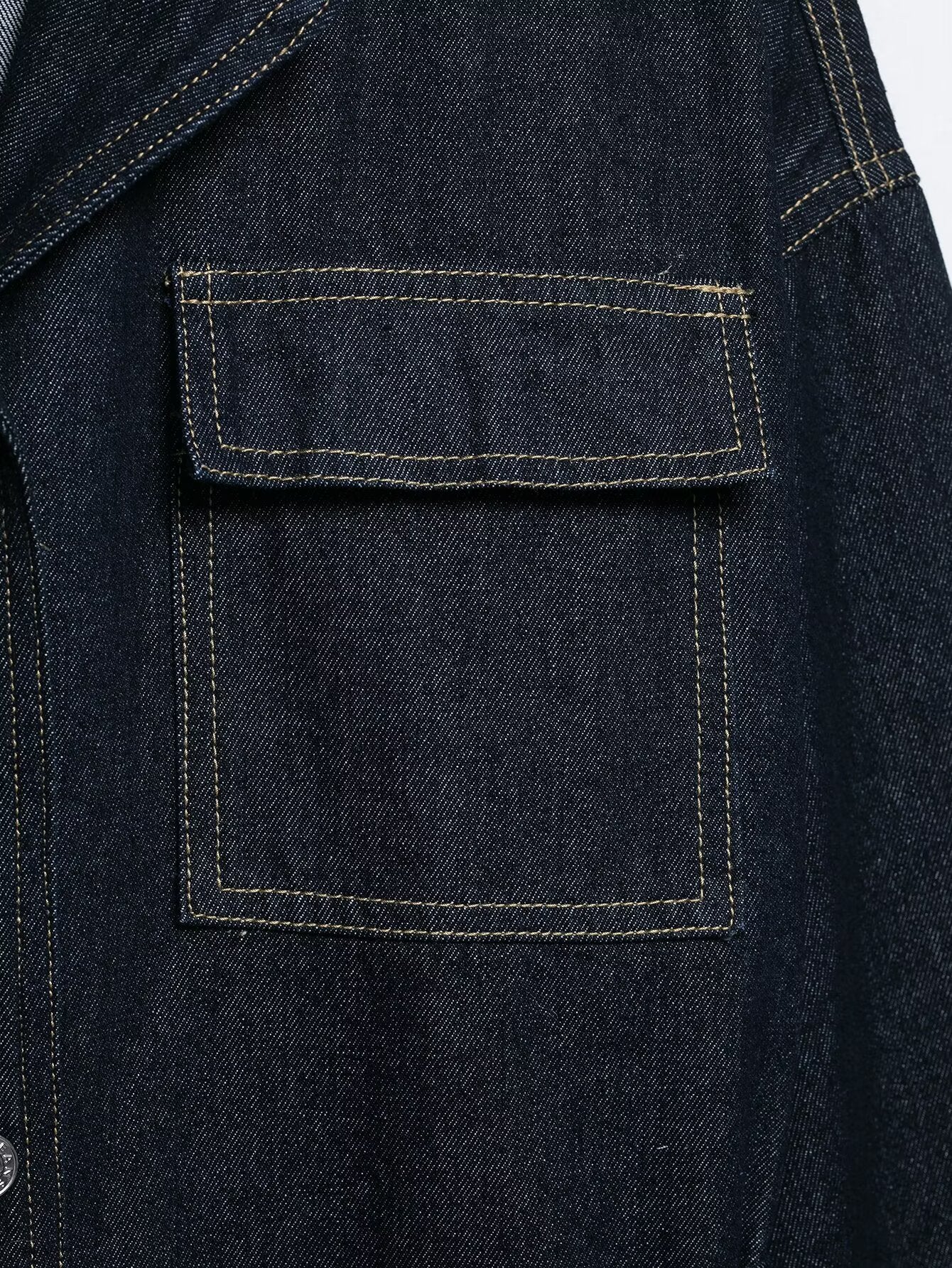 Women Clothing Autumn Polo Collar Belt Tooling Denim Coat - Iyanka