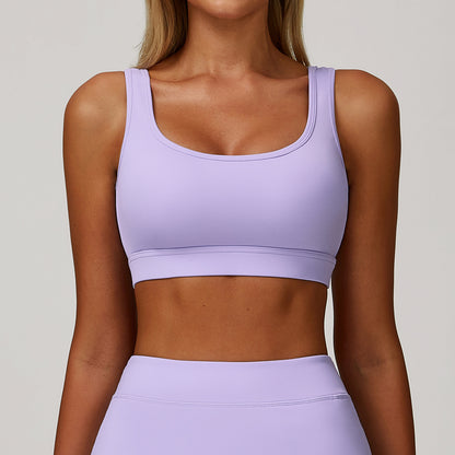 Nude Feel Yoga Bra Tight Back Running Shockproof Yoga Underwear Sports Workout Bra - Iyanka