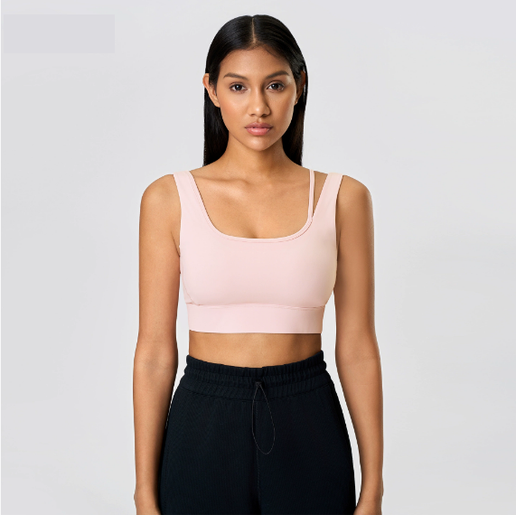 Shockproof Push up Hollow Out Cutout out Beauty Back Yoga Bra Nude Feel Skin Friendly Semi Fixed Cup Sports Underwear Women - Iyanka