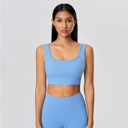 Shockproof Push up Hollow Out Cutout out Beauty Back Yoga Bra Nude Feel Skin Friendly Semi Fixed Cup Sports Underwear Women - Iyanka