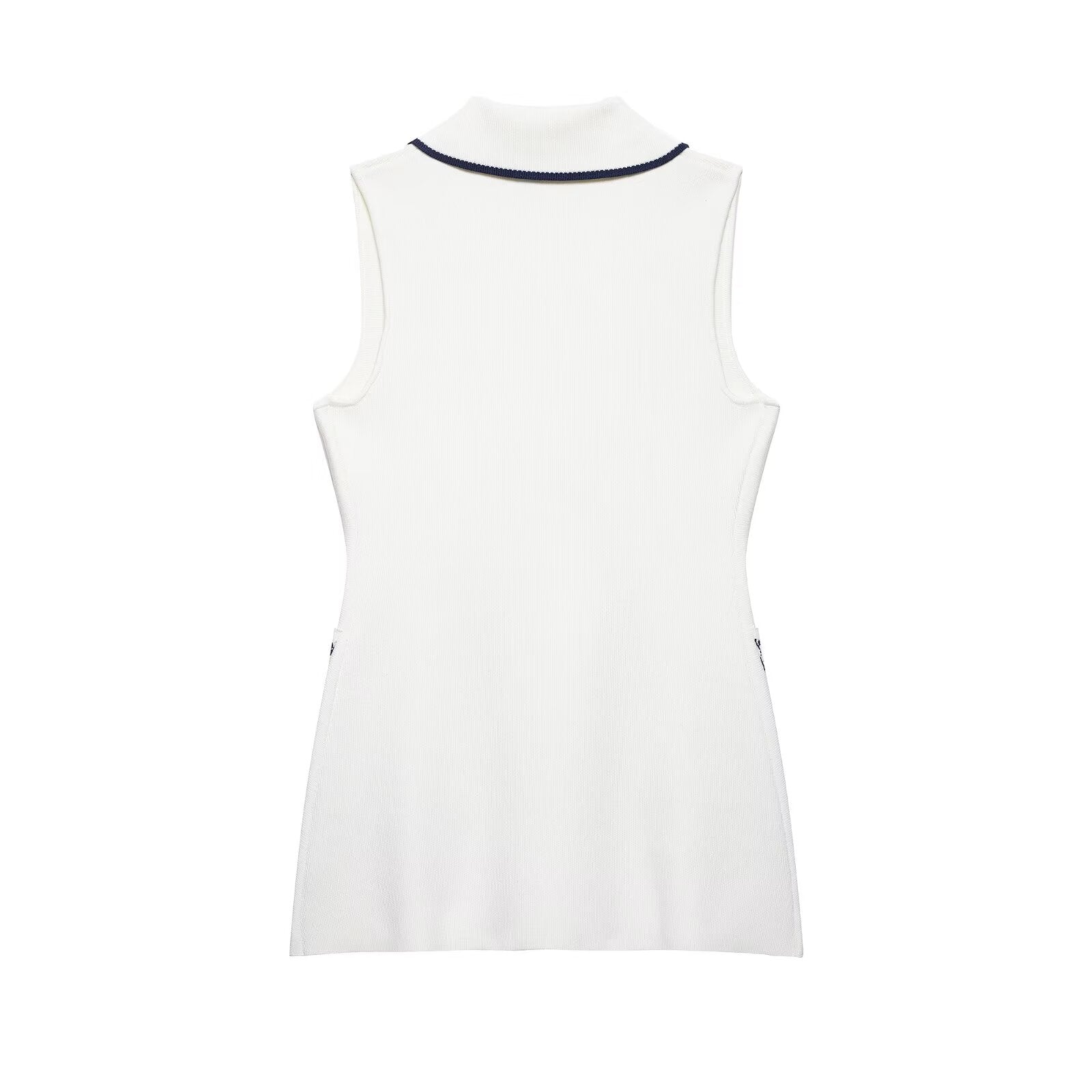Spring Summer Double Breasted Trim Knitted Vest - Iyanka