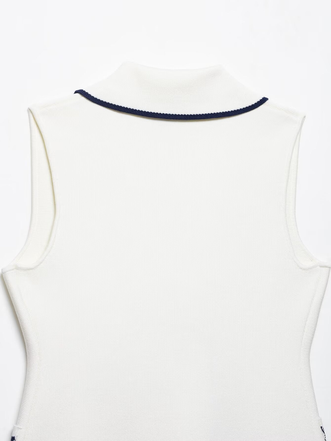 Spring Summer Double Breasted Trim Knitted Vest - Iyanka