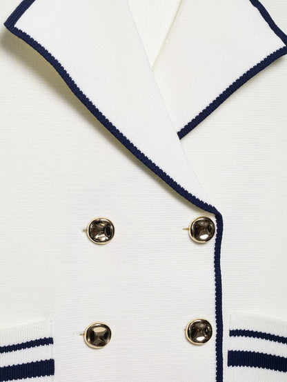 Spring Summer Double Breasted Trim Knitted Vest - Iyanka