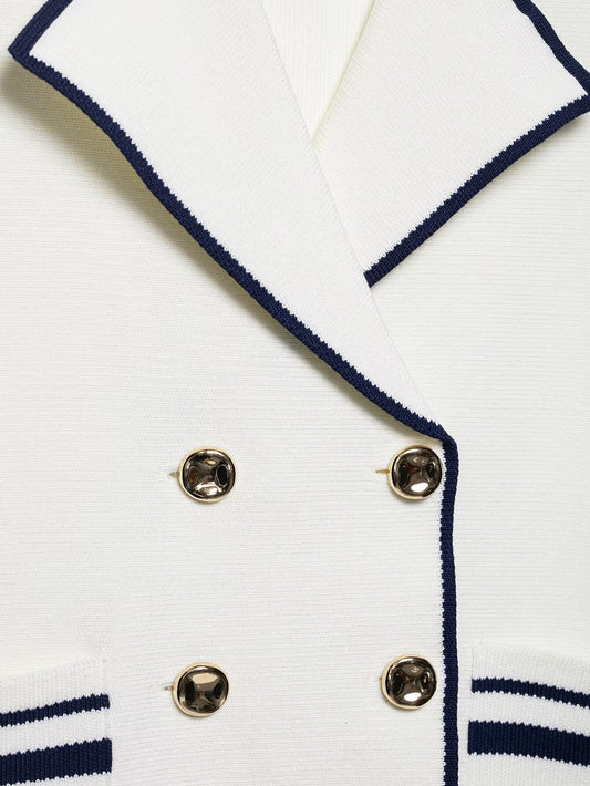 Spring Summer Double Breasted Trim Knitted Vest - Iyanka