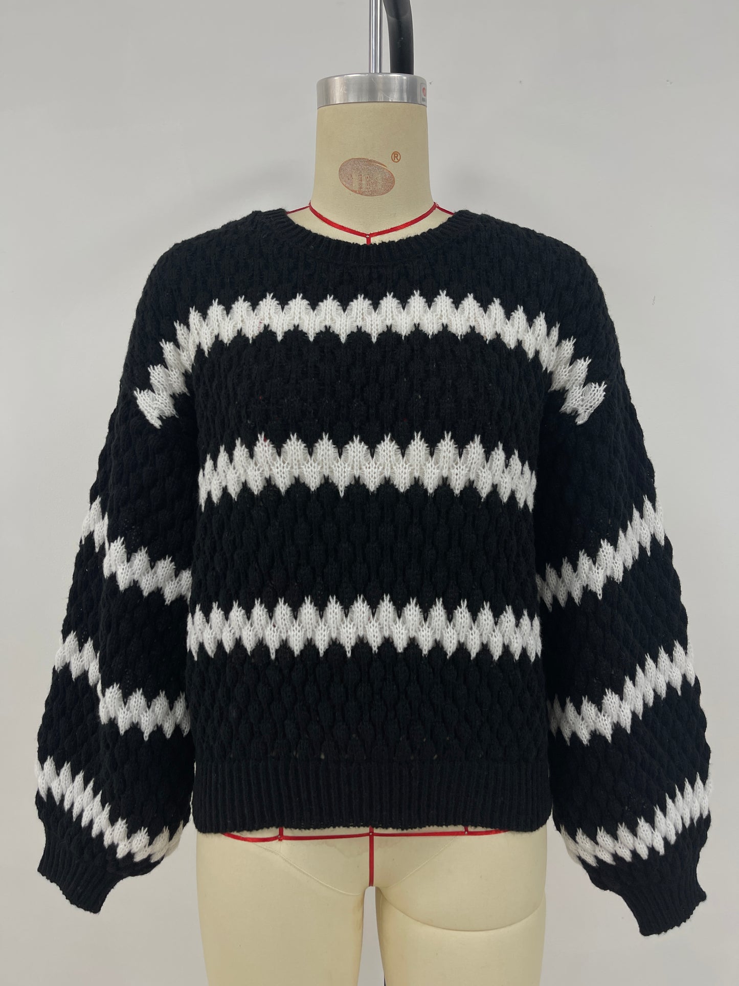 Autumn Winter Women Knitted Pullover Striped Trendy Loose Sweater - Iyanka