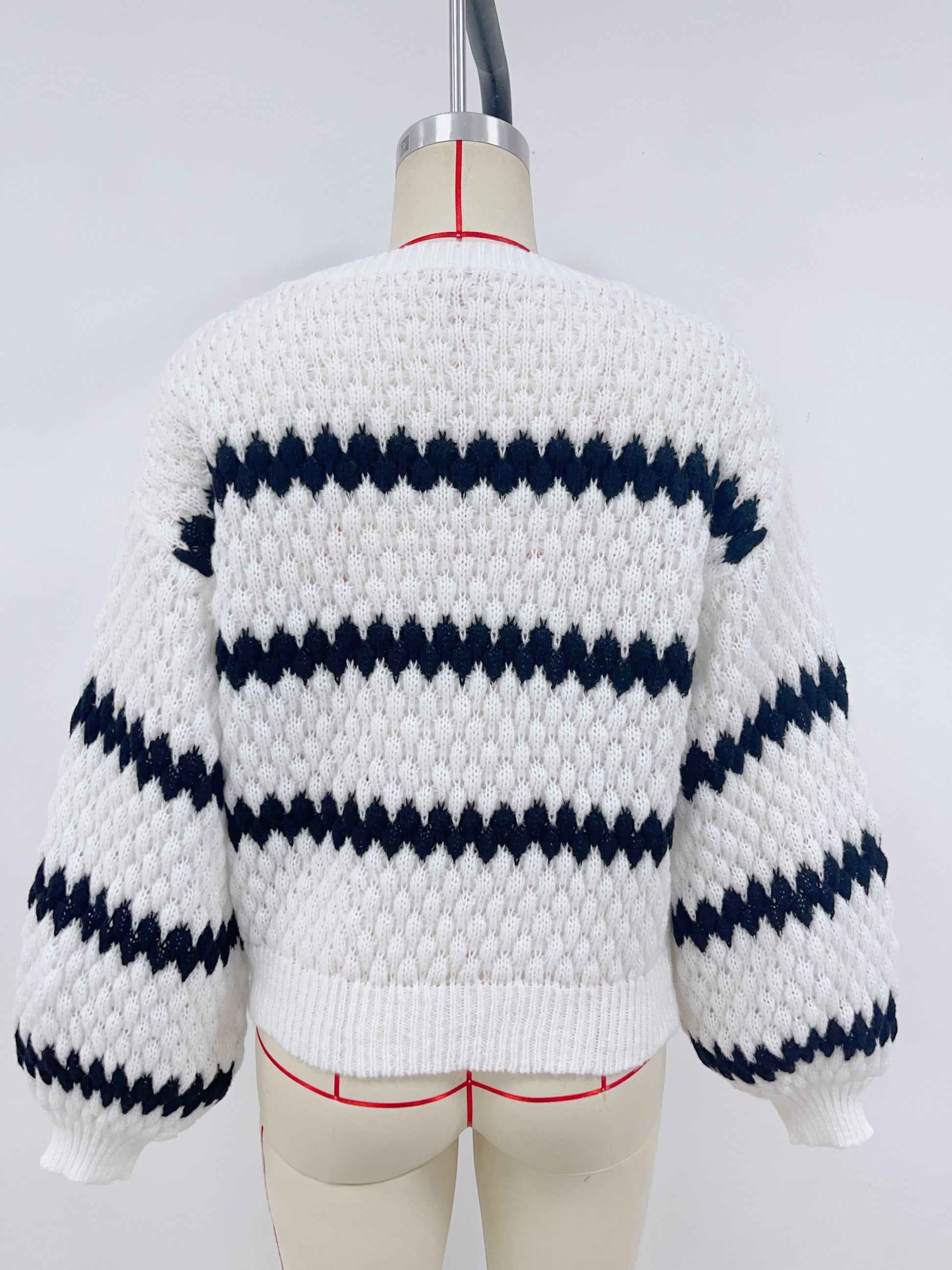 Autumn Winter Women Knitted Pullover Striped Trendy Loose Sweater - Iyanka