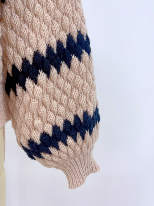Autumn Winter Women Knitted Pullover Striped Trendy Loose Sweater - Iyanka