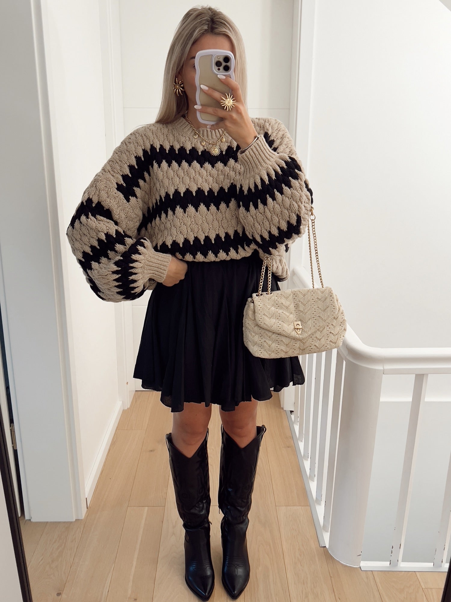 Autumn Winter Women Knitted Pullover Striped Trendy Loose Sweater - Iyanka