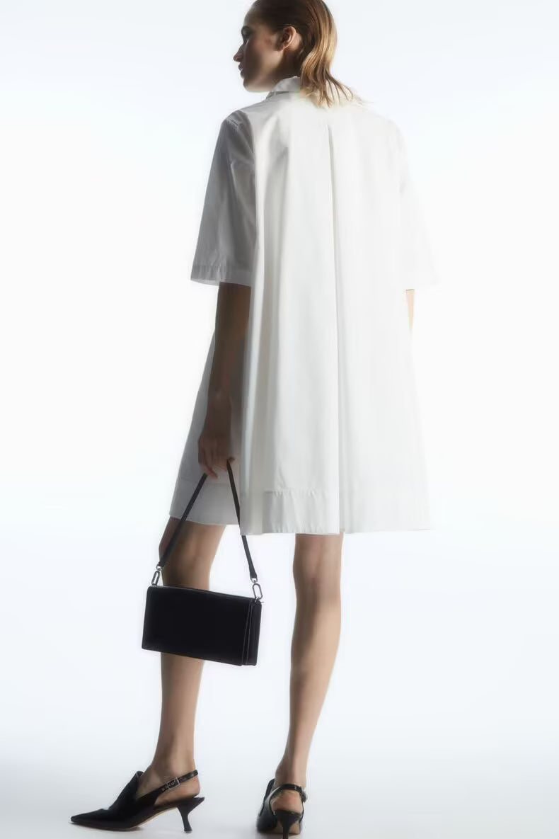 A line Mini Dress Women Summer Solid Color Loose Short Dress