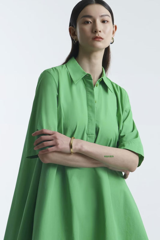 A line Mini Dress Women Summer Solid Color Loose Short Dress