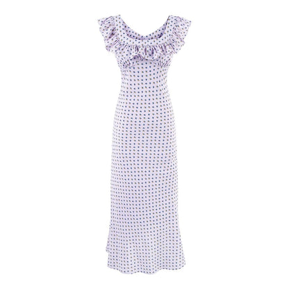 Summer Sexy Square Neck Ruffled Waist Trimming Printing Sheath Dress