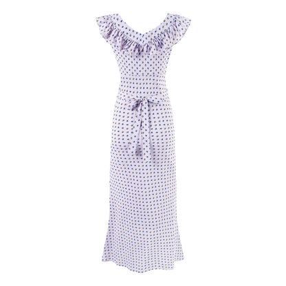 Summer Sexy Square Neck Ruffled Waist Trimming Printing Sheath Dress