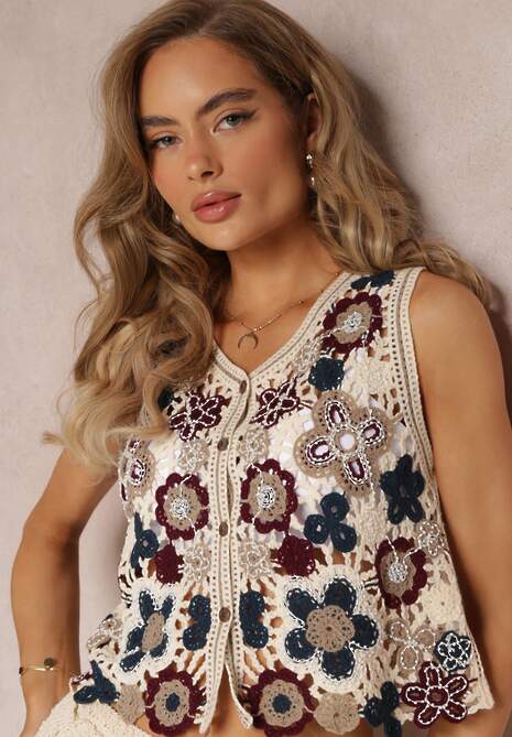 Women Summer Single Button Embroidered Vest - Iyanka
