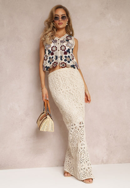 Women Summer Single Button Embroidered Vest - Iyanka