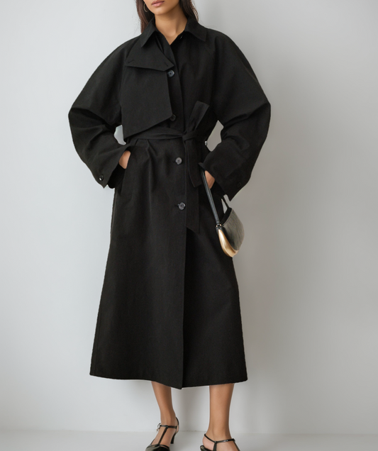 Autumn Women Overcoat Loose Solid Color Trench Coat - Iyanka