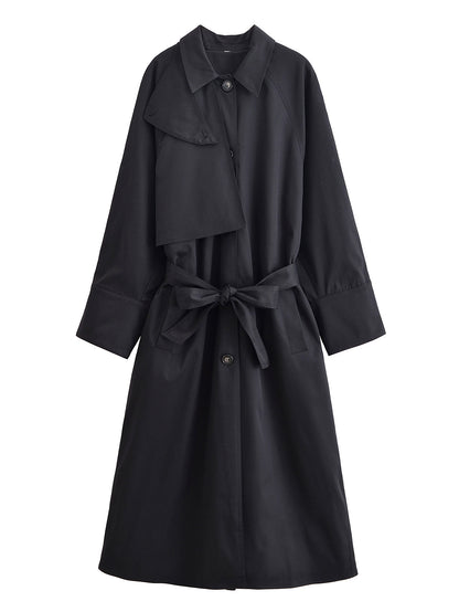 Autumn Women Overcoat Loose Solid Color Trench Coat - Iyanka