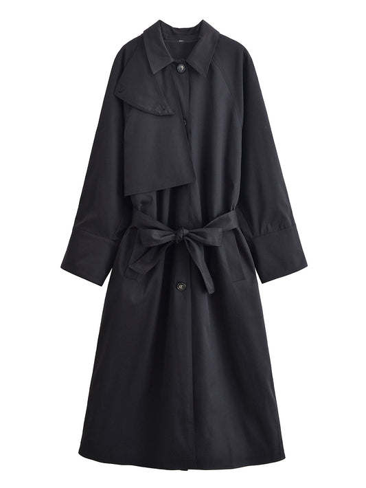 Autumn Women Overcoat Loose Solid Color Trench Coat - Iyanka