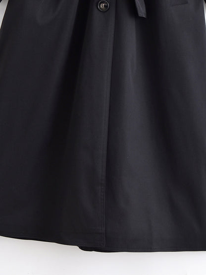 Autumn Women Overcoat Loose Solid Color Trench Coat - Iyanka