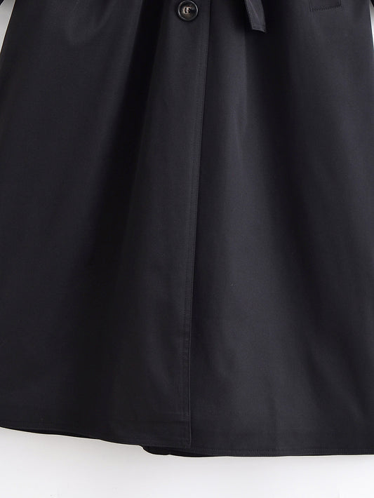 Autumn Women Overcoat Loose Solid Color Trench Coat - Iyanka
