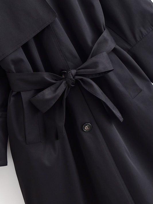 Autumn Women Overcoat Loose Solid Color Trench Coat - Iyanka