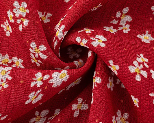 Red Small Floral Sling Dress Women Summer Tight Waist A line Slimming Backless Holiday Maxi Dress