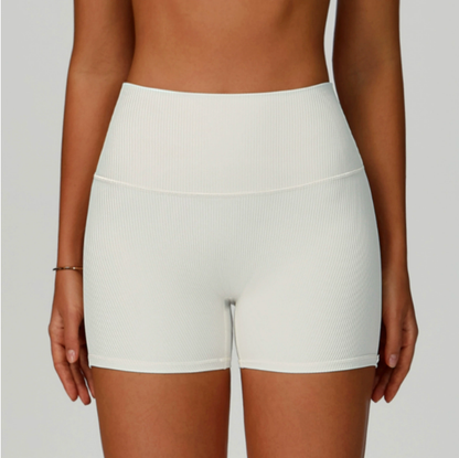 Threaded Tight Yoga Shorts High Waist Hip Lift High Intensity Sports Workout Clothes Outdoor Running Shorts - Iyanka
